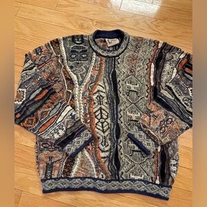 VTG 90s Coogi Animal Print Colorful
Knit Sweater Mens Size M